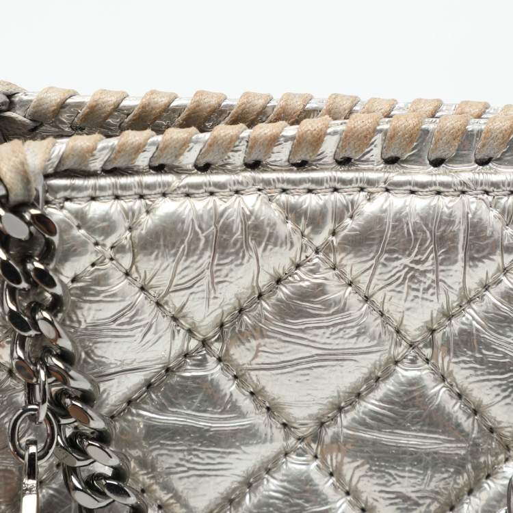 Pre Owned Stella McCartney Silver Faux Leather Falabella Crossbody Bag
