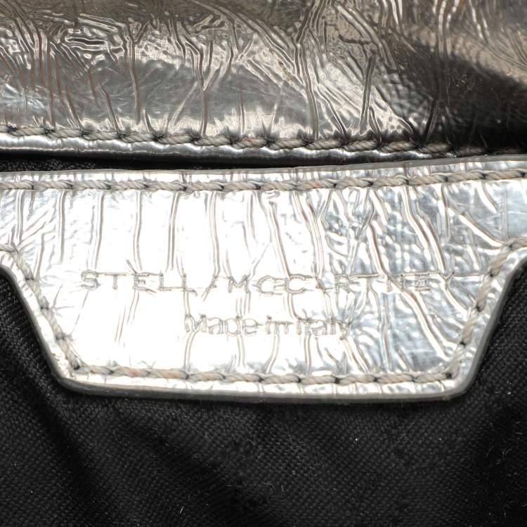 Pre Owned Stella McCartney Silver Faux Leather Falabella Crossbody Bag
