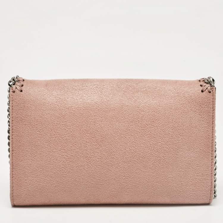 Pre Owned Stella McCartney Pink Faux Leather Mini Falabella Flap Crossbody Bag