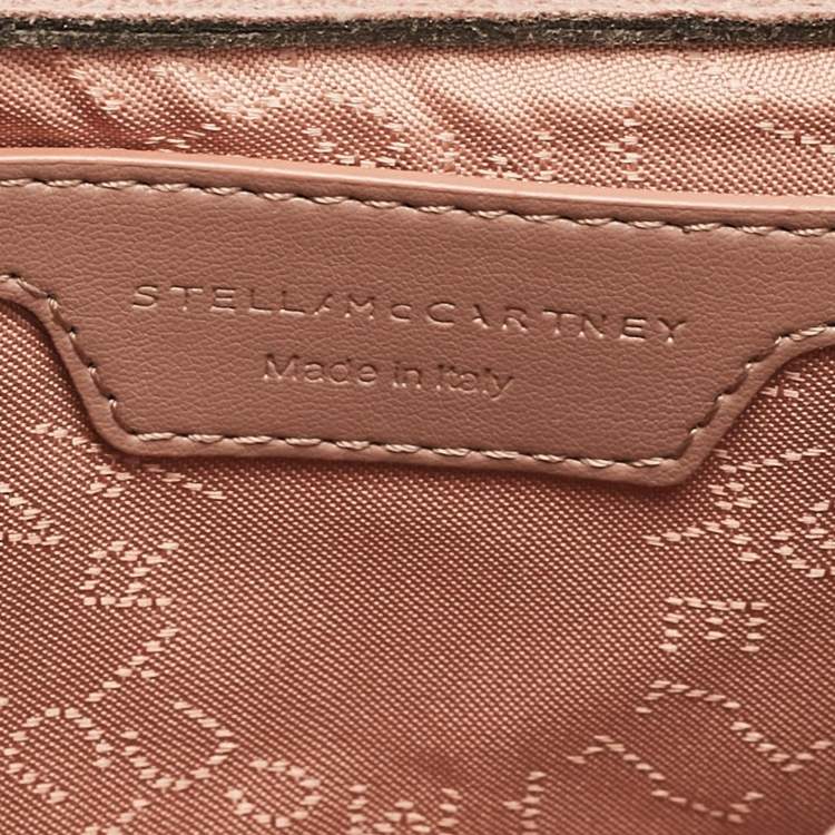 Pre Owned Stella McCartney Pink Faux Leather Mini Falabella Flap Crossbody Bag