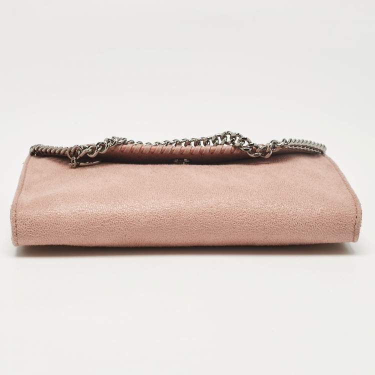 Pre Owned Stella McCartney Pink Faux Leather Mini Falabella Flap Crossbody Bag