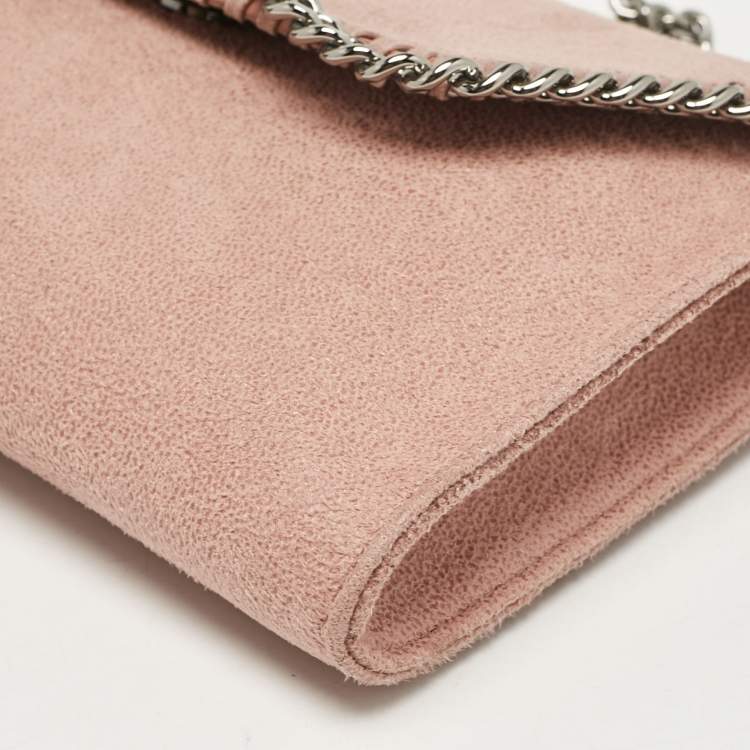 Pre Owned Stella McCartney Pink Faux Leather Mini Falabella Flap Crossbody Bag