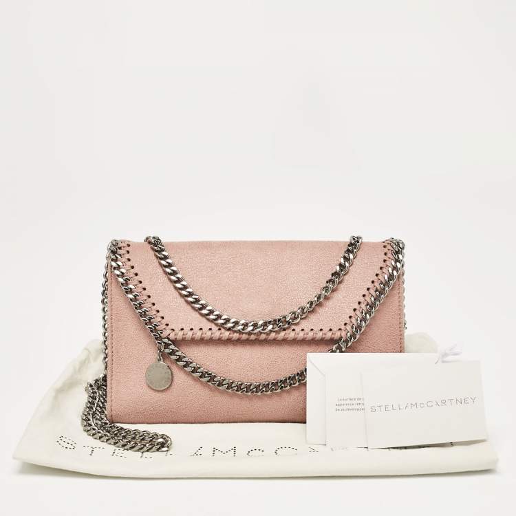 Pre Owned Stella McCartney Pink Faux Leather Mini Falabella Flap Crossbody Bag