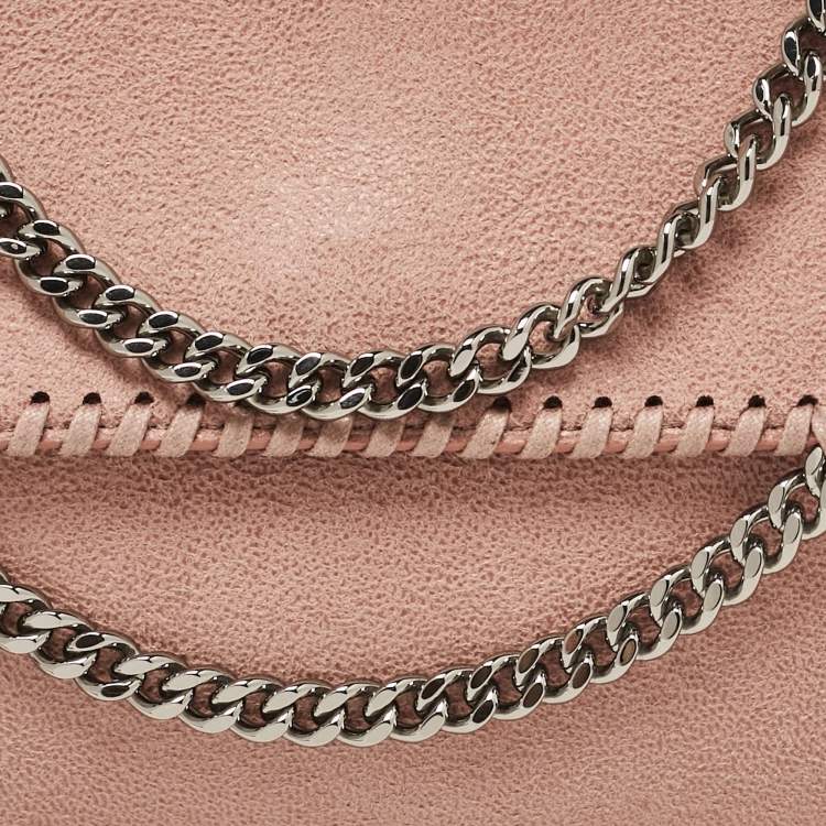 Pre Owned Stella McCartney Pink Faux Leather Mini Falabella Flap Crossbody Bag