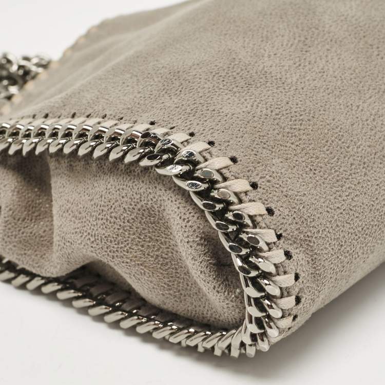 Pre Owned Stella McCartney Grey Faux Suede Tiny Falabella Tote