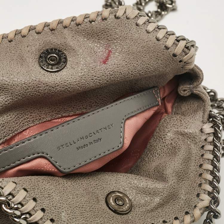 Pre Owned Stella McCartney Grey Faux Suede Tiny Falabella Tote