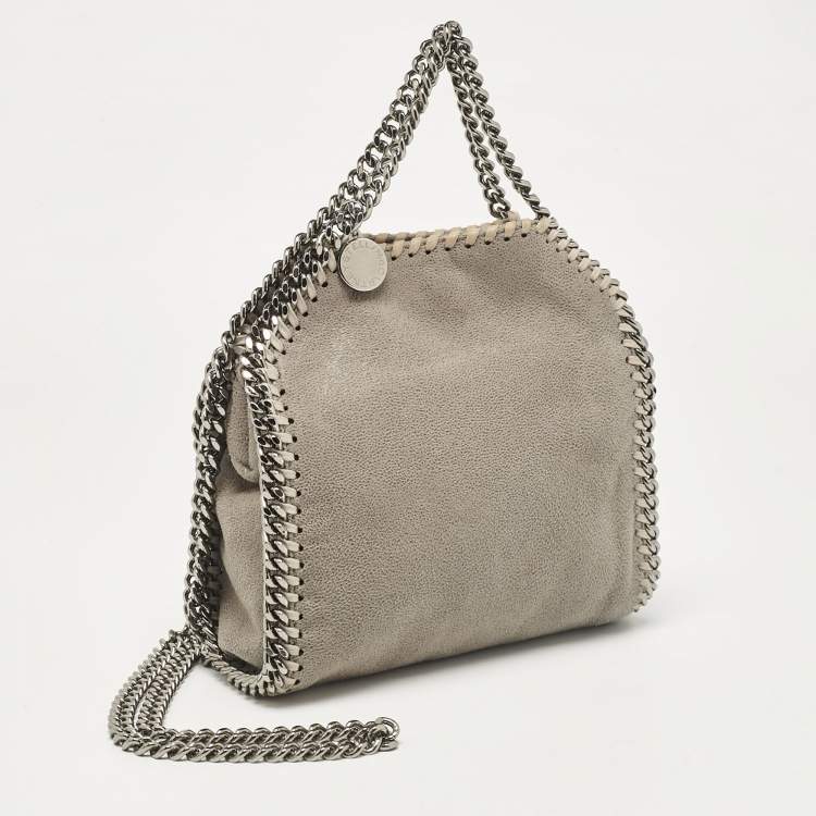 Pre Owned Stella McCartney Grey Faux Suede Tiny Falabella Tote