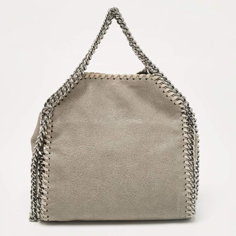 Pre Owned Stella McCartney Grey Faux Suede Tiny Falabella Tote