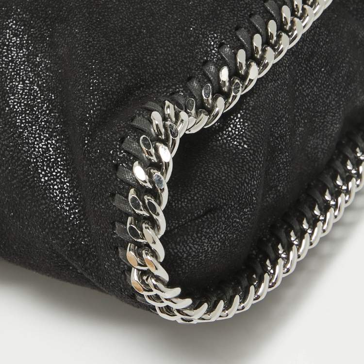 Pre Owned Stella McCartney Black Faux Leather Small Falabella Tote