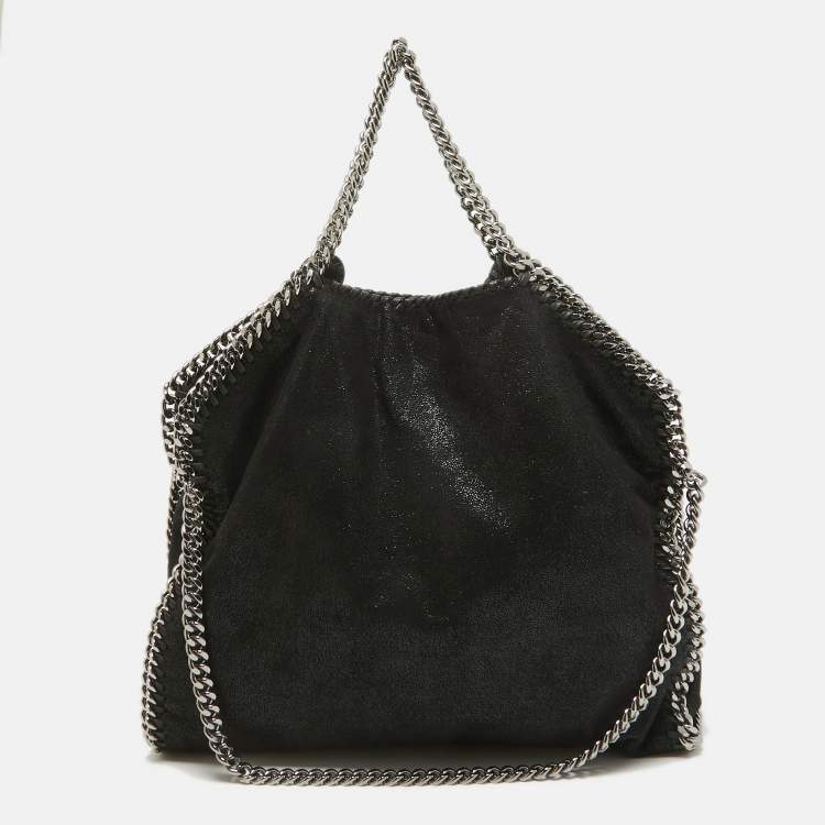 Pre Owned Stella McCartney Black Faux Leather Small Falabella Tote