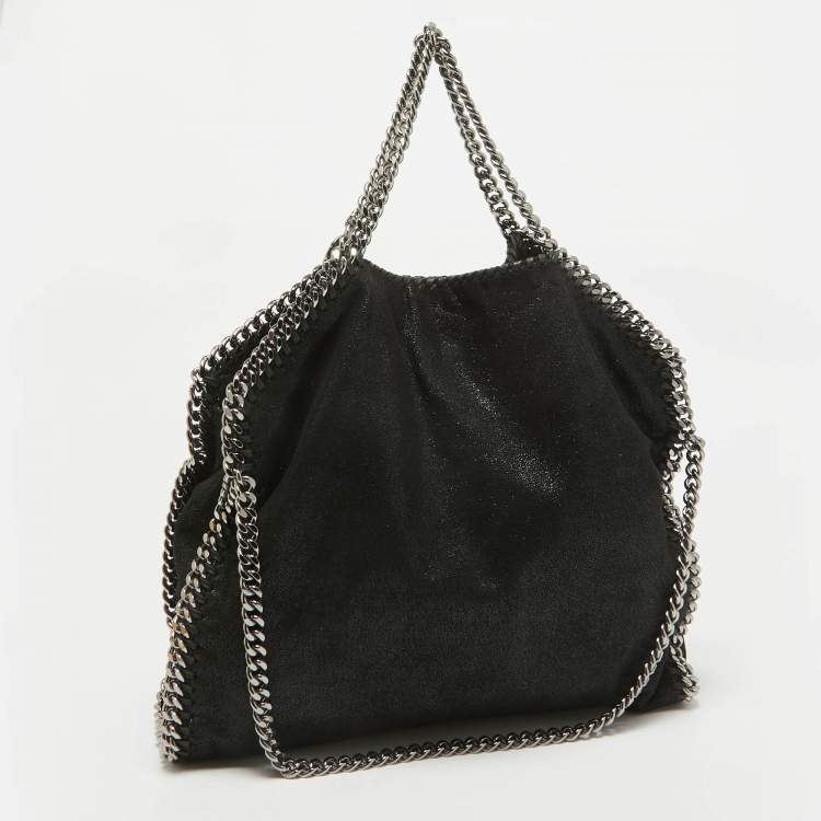 Pre Owned Stella McCartney Black Faux Leather Small Falabella Tote