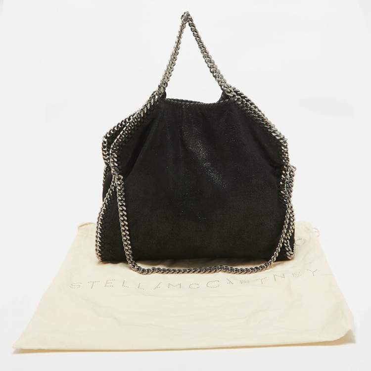 Pre Owned Stella McCartney Black Faux Leather Small Falabella Tote