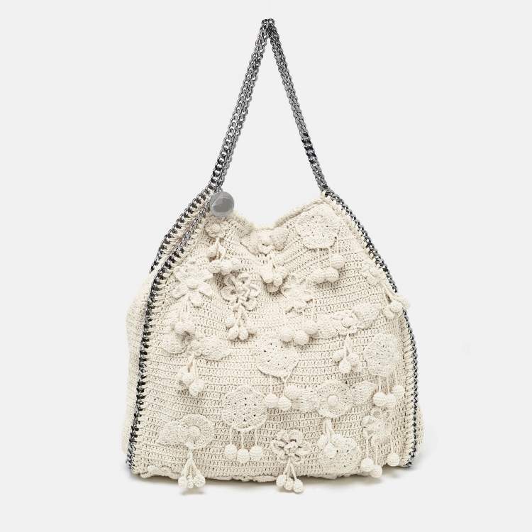 Pre Owned Stella McCartney Cream Crochet Falabella Tote