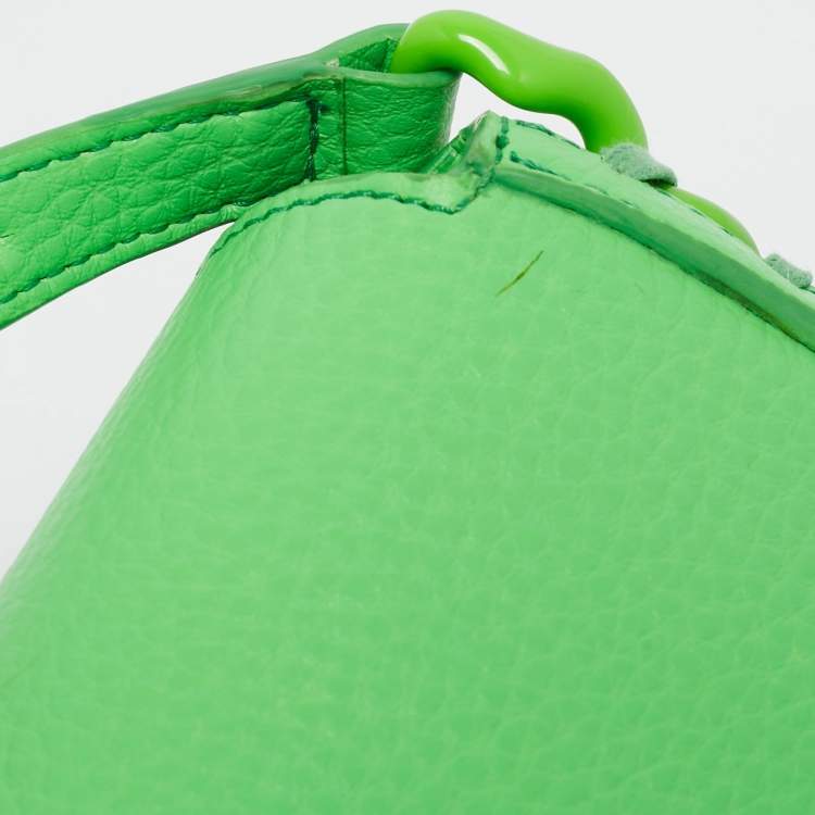 Pre Owned Stella McCartney Green Faux Leather Frayme Flap Crossbody Bag