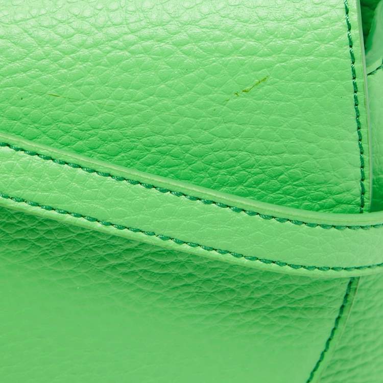 Pre Owned Stella McCartney Green Faux Leather Frayme Flap Crossbody Bag