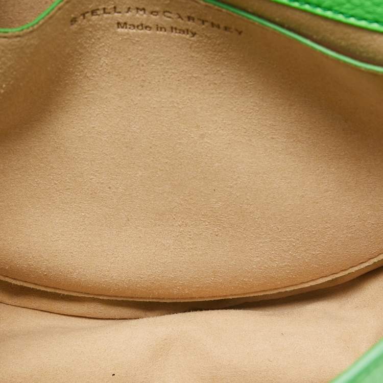 Pre Owned Stella McCartney Green Faux Leather Frayme Flap Crossbody Bag