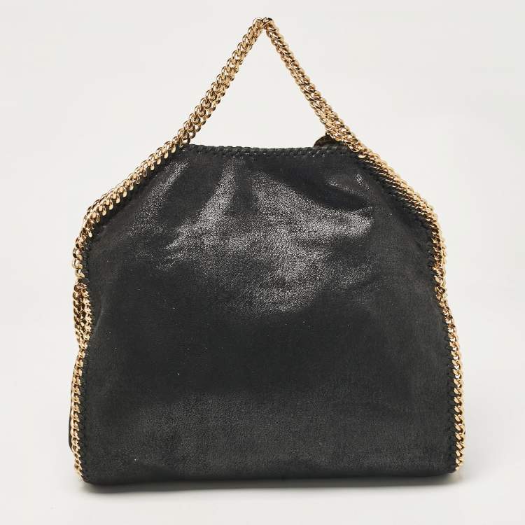 Pre Owned Stella McCartney Black Faux Leather Small Falabella Tote