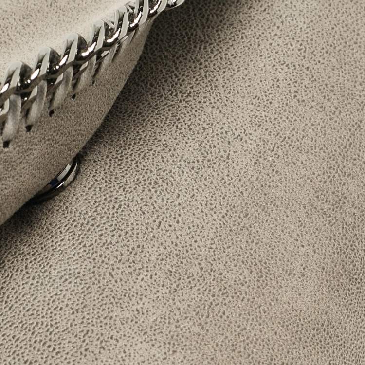 Pre Owned Stella McCartney Grey Faux Suede Falabella Flap Bag