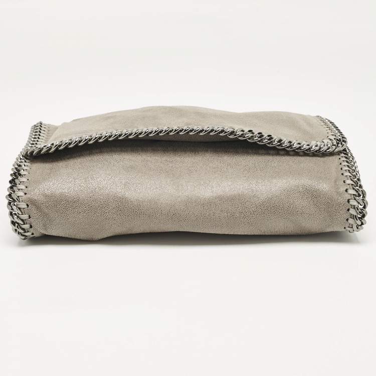 Pre Owned Stella McCartney Grey Faux Suede Falabella Flap Bag