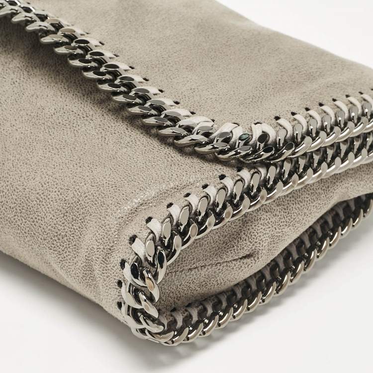 Pre Owned Stella McCartney Grey Faux Suede Falabella Flap Bag