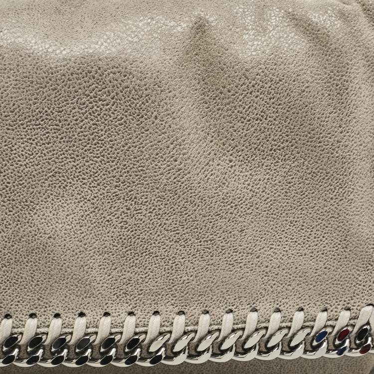 Pre Owned Stella McCartney Grey Faux Suede Falabella Flap Bag