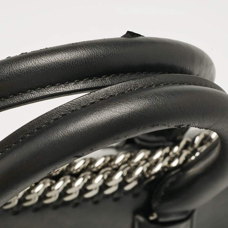 Pre Owned Stella McCartney Black Faux Leather Falabella Box Satchel