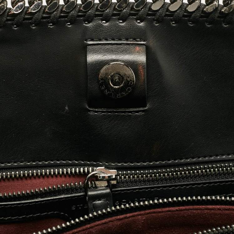 Pre Owned Stella McCartney Black Faux Leather Falabella Box Satchel