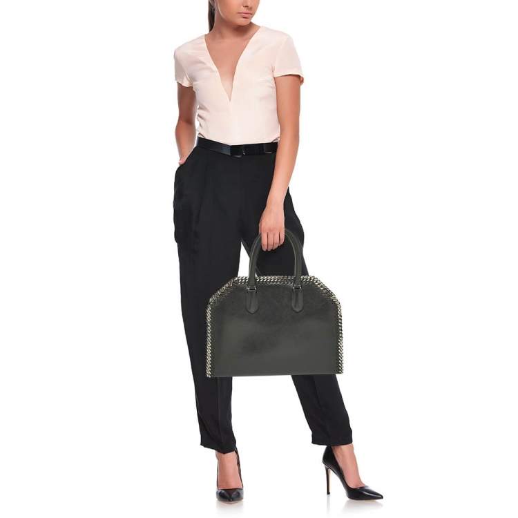 Pre Owned Stella McCartney Black Faux Leather Falabella Box Satchel