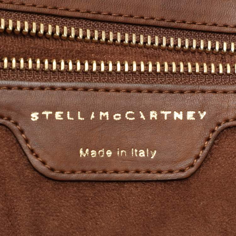 Pre Owned Stella McCartney Brown Woven Faux Leather Falabella Tote