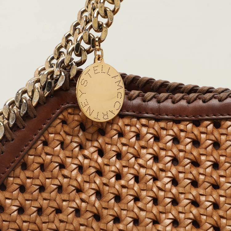 Pre Owned Stella McCartney Brown Woven Faux Leather Falabella Tote