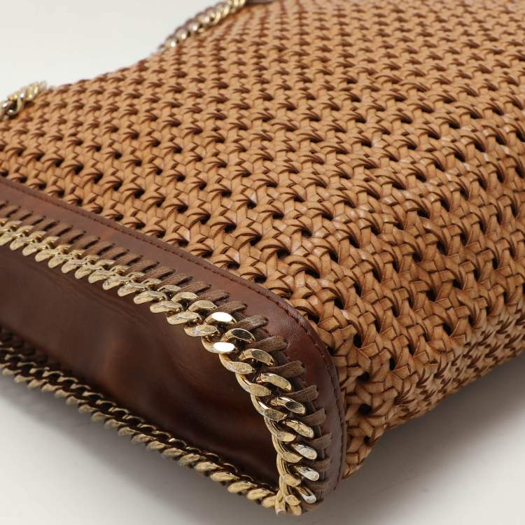 Pre Owned Stella McCartney Brown Woven Faux Leather Falabella Tote