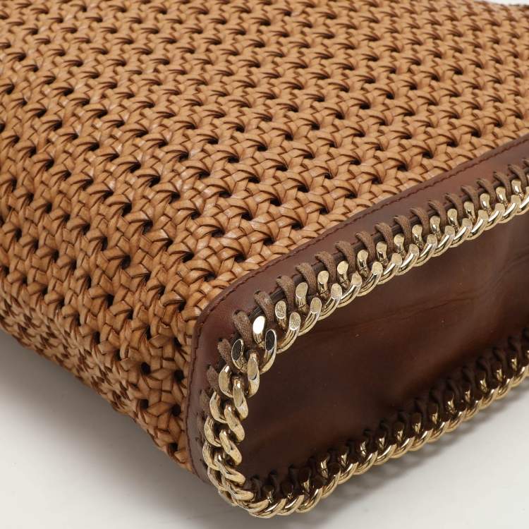 Pre Owned Stella McCartney Brown Woven Faux Leather Falabella Tote