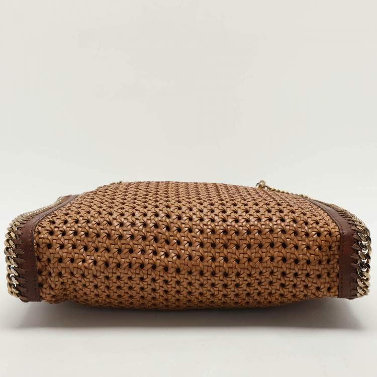 Pre Owned Stella McCartney Brown Woven Faux Leather Falabella Tote