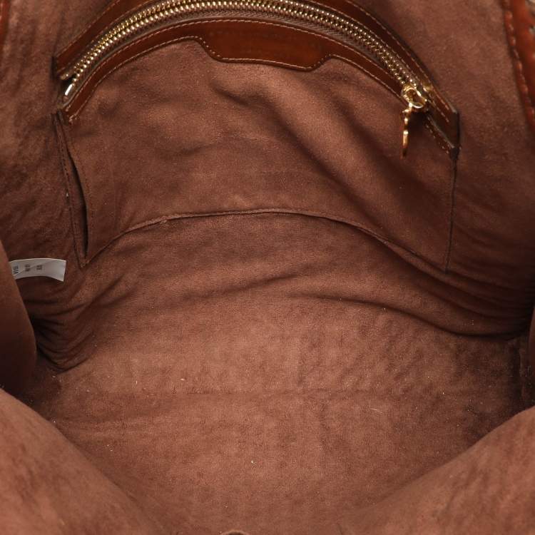 Pre Owned Stella McCartney Brown Woven Faux Leather Falabella Tote