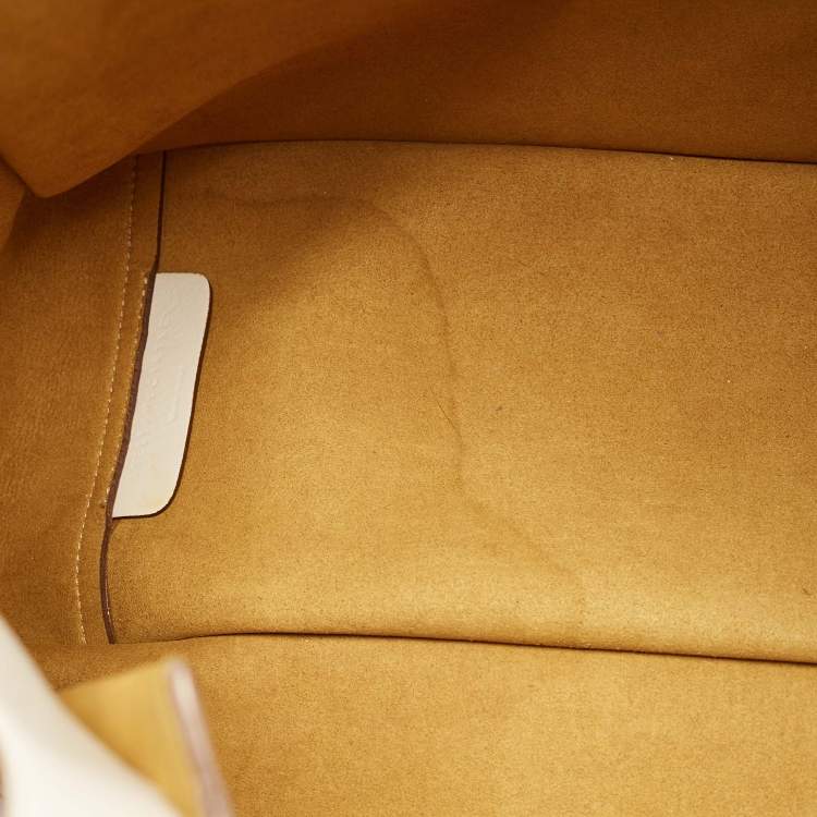 Pre Owned Stella McCartney Off White Faux Perforated Logo Tote
