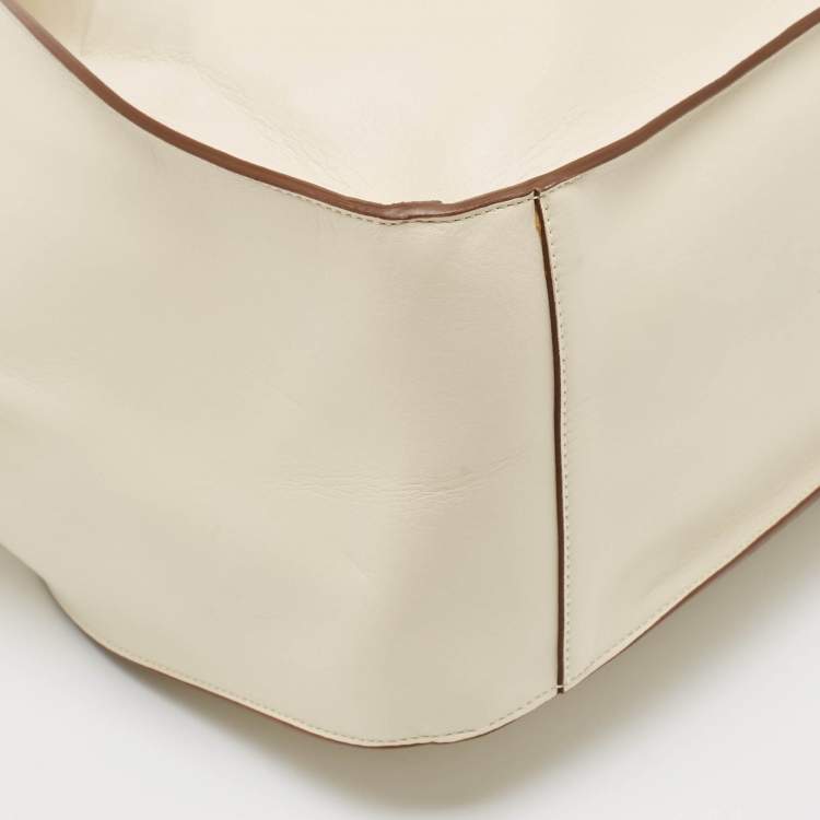 Pre Owned Stella McCartney Off White Faux Perforated Logo Tote