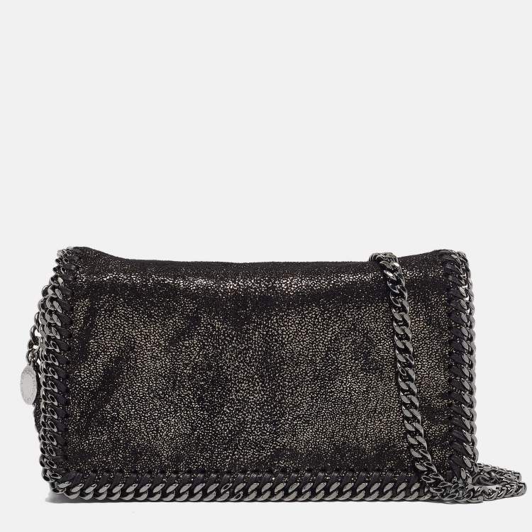 Pre Owned Stella McCartney Metallic Faux Leather Falabella Crossbody Bag