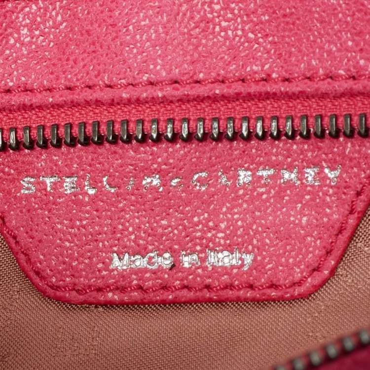 Pre Owned Stella McCartney Fuchsia Faux Suede Fallabella Foldover Clutch