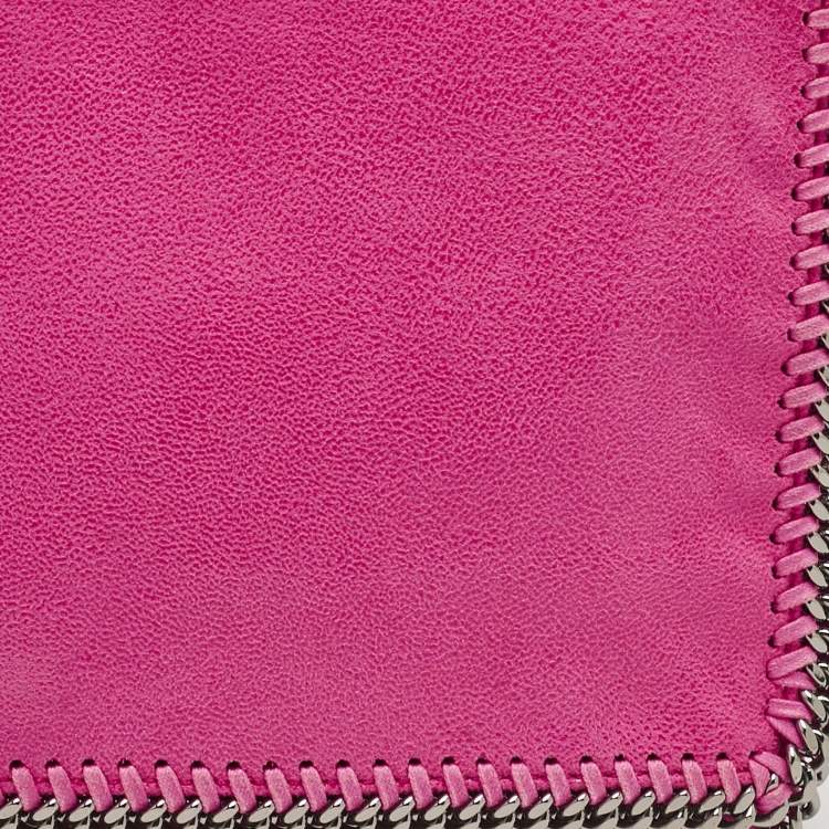 Pre Owned Stella McCartney Fuchsia Faux Suede Fallabella Foldover Clutch