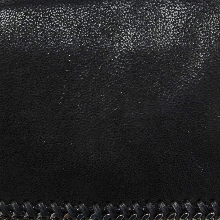 Pre Owned Stella McCartney Black Faux Suede Falabella Flap Crossbody Bag