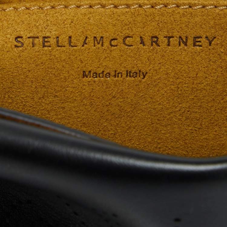 Pre Owned Stella McCartney Black Faux Leather Perforated Logo Belt Bag