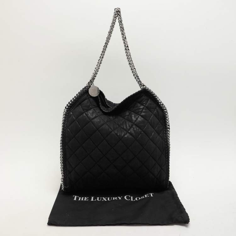 Pre Owned Stella McCartney Black Fabric Small Falabella Tote
