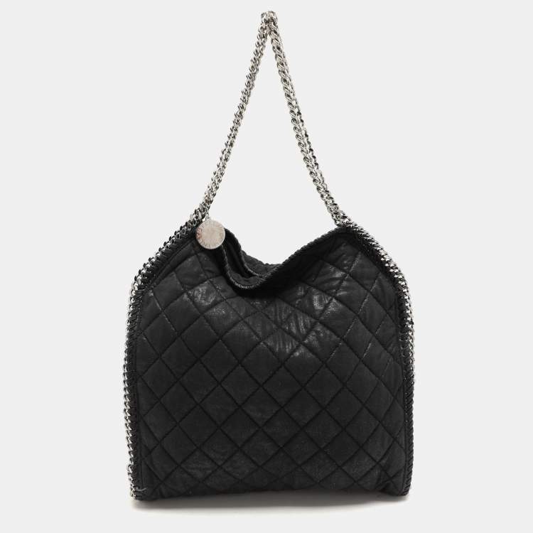 Pre Owned Stella McCartney Black Fabric Small Falabella Tote