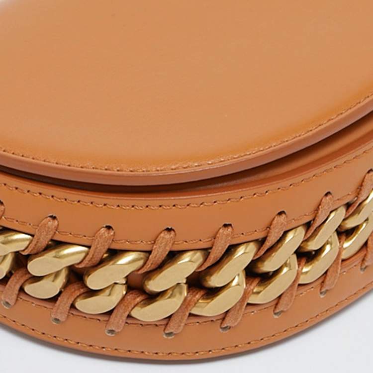 Pre Owned Stella McCartney Tan Faux Leather Small Frayme Shoulder Bag