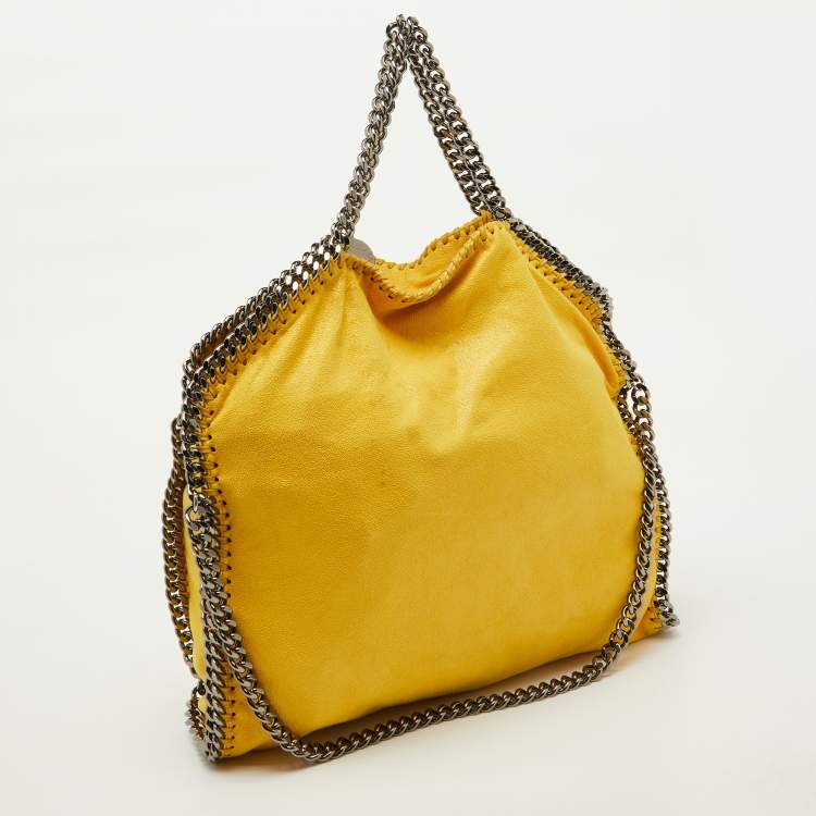Pre Owned Stella McCartney Yellow Faux Suede Small Falabella Tote