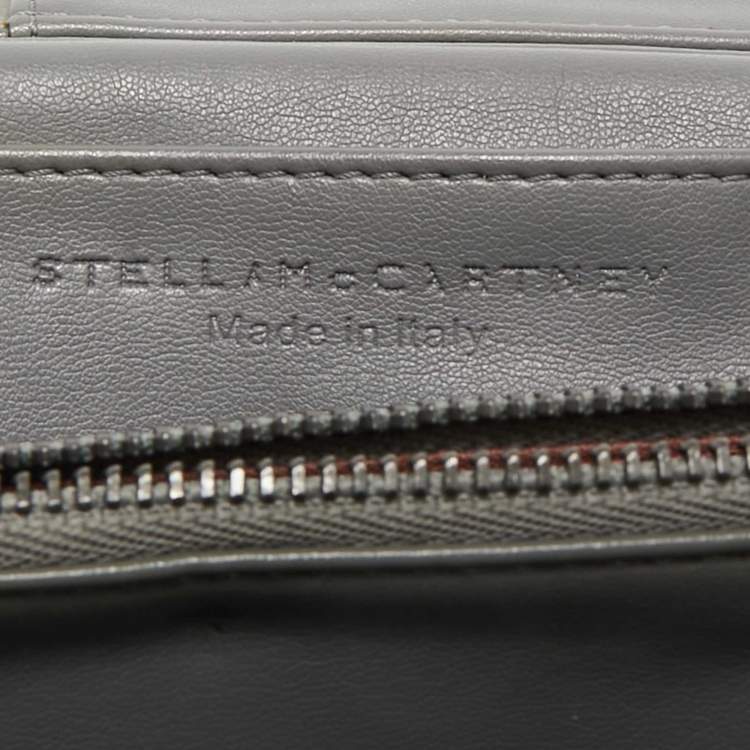 Pre Owned Stella McCartney Grey Faux Suede Falabella Trifold Wallet
