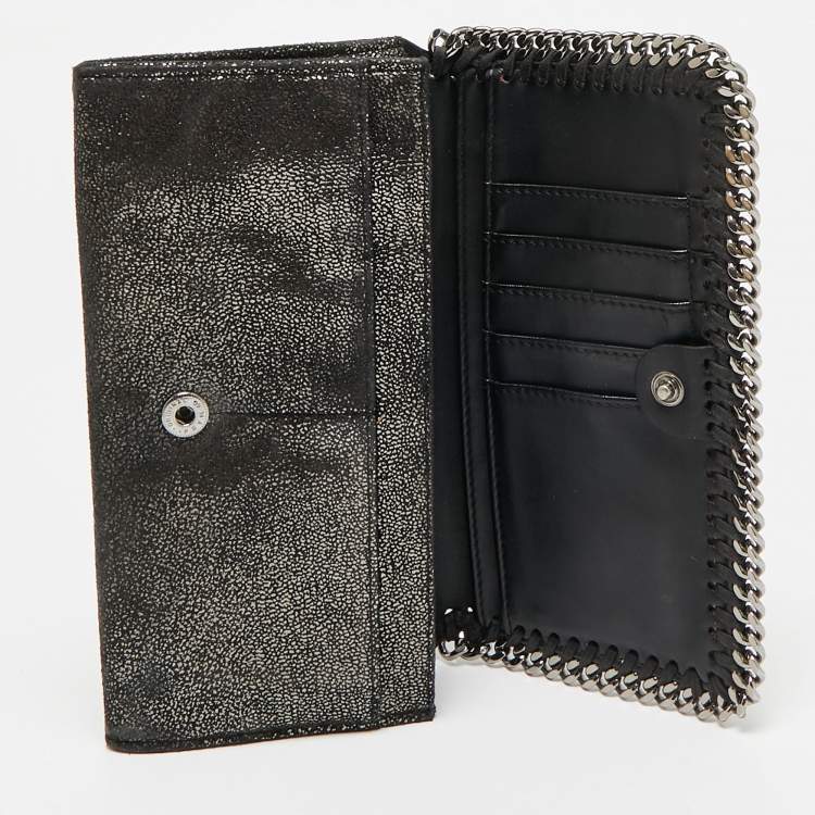 Stella McCartney Black Shimmer Faux Suede Falabella
