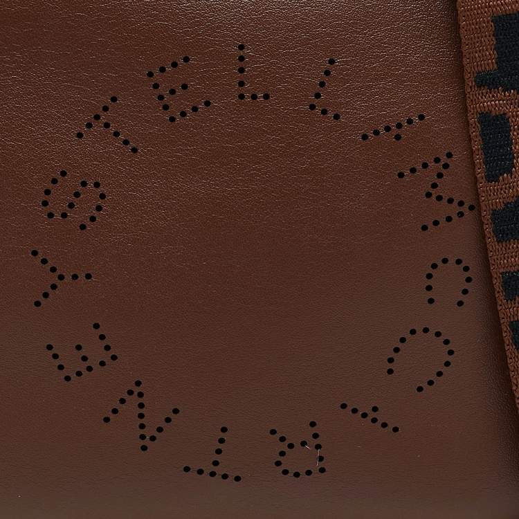 Pre Owned Stella McCartney Brown Faux Leather Small Logo Camera Crossbody Bag