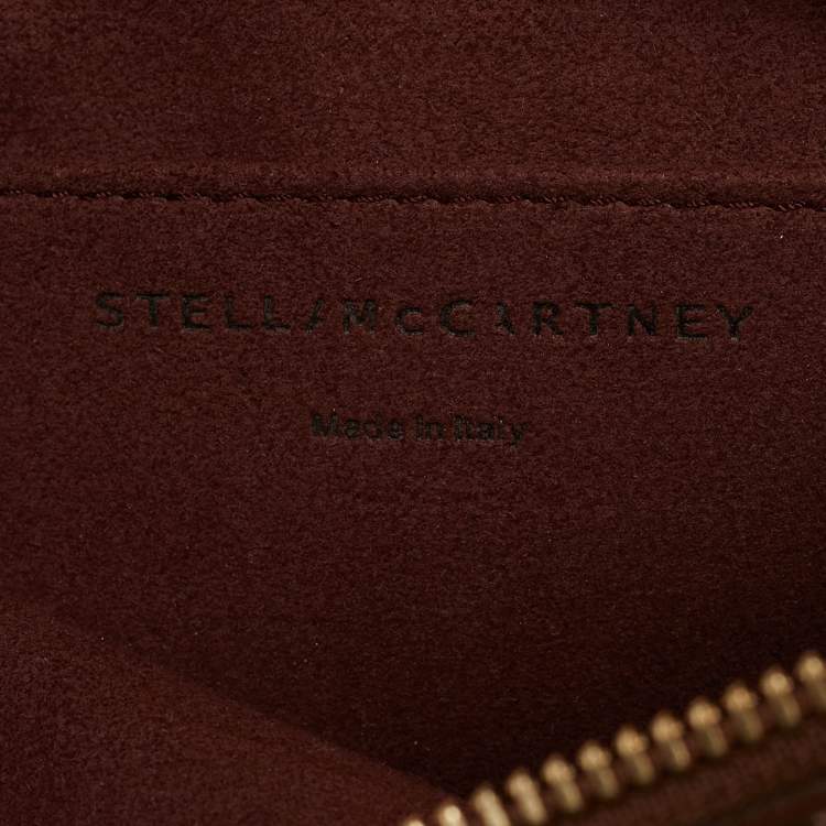 Pre Owned Stella McCartney Brown Faux Leather Small Logo Camera Crossbody Bag