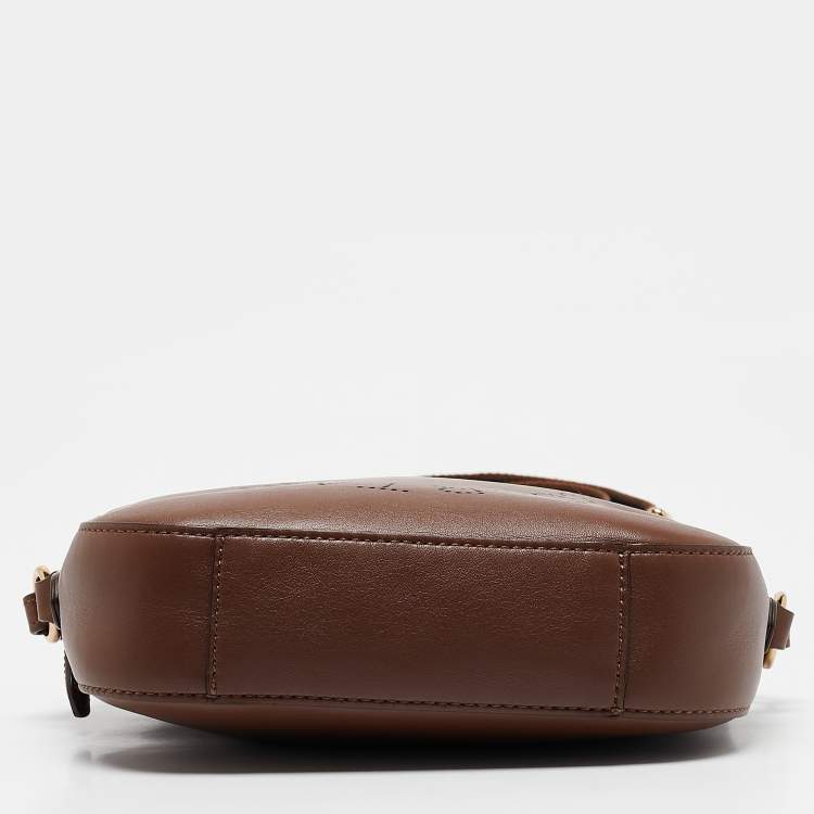 Pre Owned Stella McCartney Brown Faux Leather Small Logo Camera Crossbody Bag
